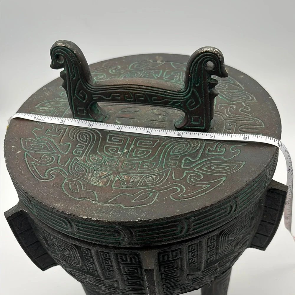 VTG‎ JAMES MONT Verdigris Mid-Century Asian Large ICE BUCKET w/ Liner